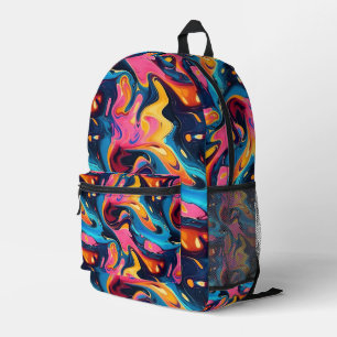 Abstract liquid ink fun printed backpack