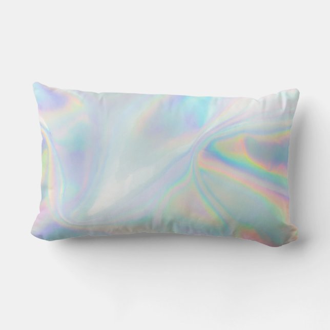 Abstract Liquid Iridescent Holographic Mom Lumbar Pillow (Back)