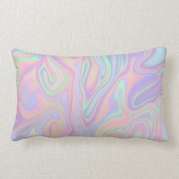 Abstract Liquid Iridescent  Pastel Color Design Lumbar Pillow by DesignByLang at Zazzle