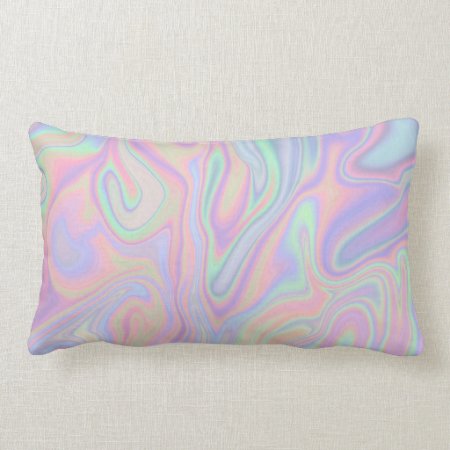 Abstract Liquid Iridescent  Pastel Color Design Lumbar Pillow
