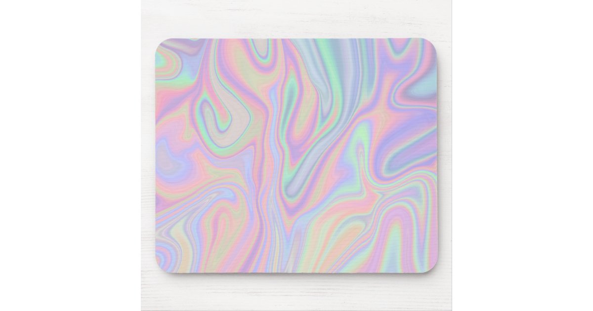 Abstract Liquid Iridescent Pastel Color Design Mouse Pad | Zazzle