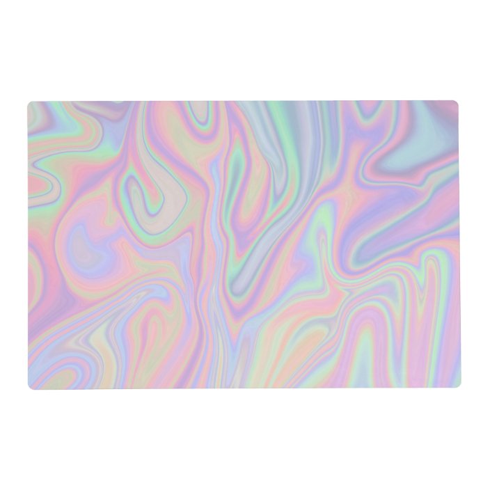 Abstract Liquid Iridescent Pastel Color Design Placemat Zazzle Com
