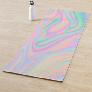 Abstract Liquid Iridescent Pastel Color Design Yoga Mat