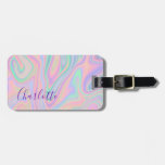 Abstract Liquid Iridescent Pastel. Customize. Luggage Tag at Zazzle