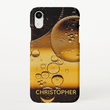 Abstract Liquid Macro Bubbles Add Your Name Gold Iphone Xr Case by ironydesignphotos at Zazzle