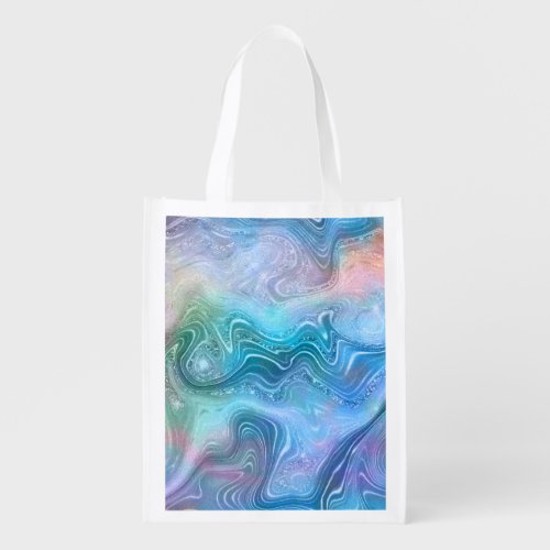 Abstract Liquid Marble Stone Texture background Grocery Bag