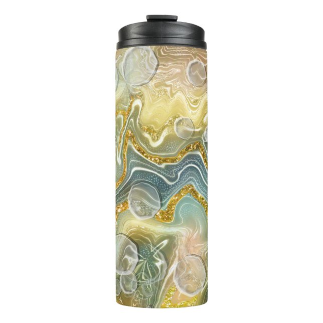 Abstract Liquid Marble Stone Texture background Thermal Tumbler (Front)