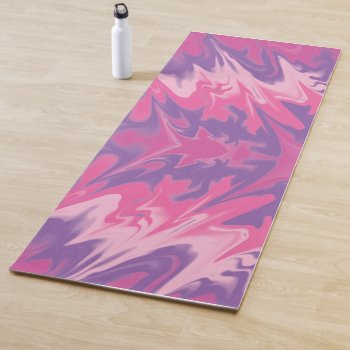 Abstract Liquid Pink Yoga Mat by bwmedia at Zazzle