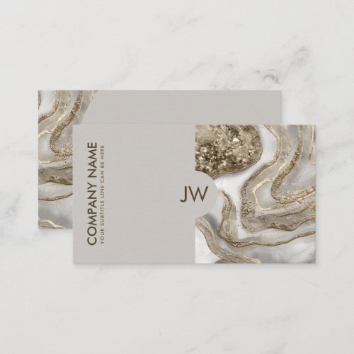 Abstract Liquid White Marble and gold Business Card