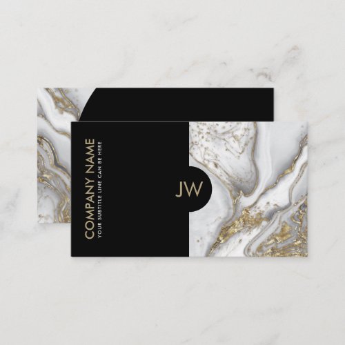 Abstract Liquid White Marble and Pearl Business Card