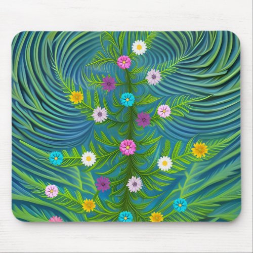Abstract Little Daisy Garden Mouse Pad