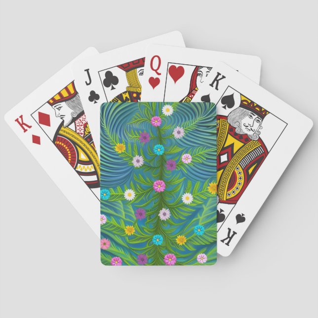 Abstract Little Daisy Garden Poker Cards (Back)