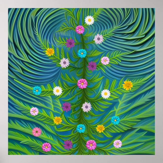 Abstract Little Daisy Garden Poster (Front)