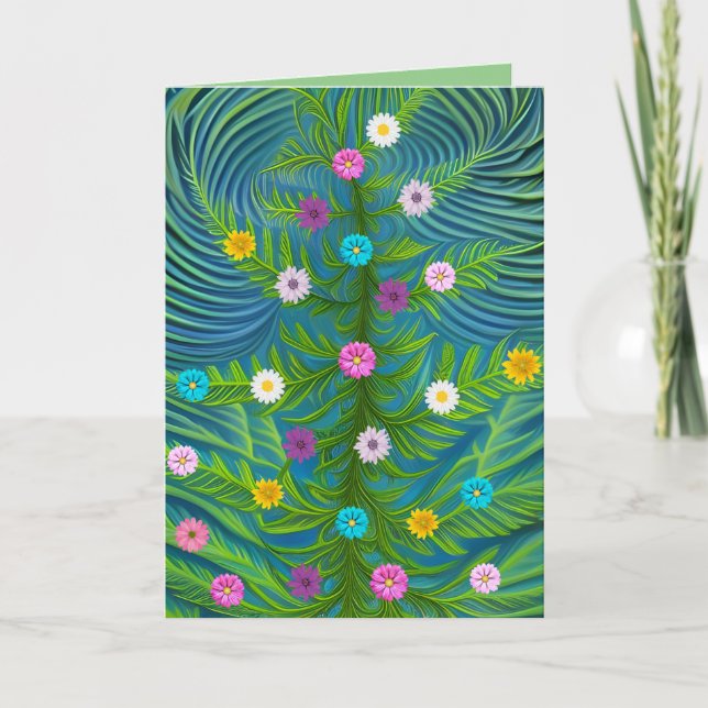 Abstract Little Daisy Garden Thank You Card (Front)