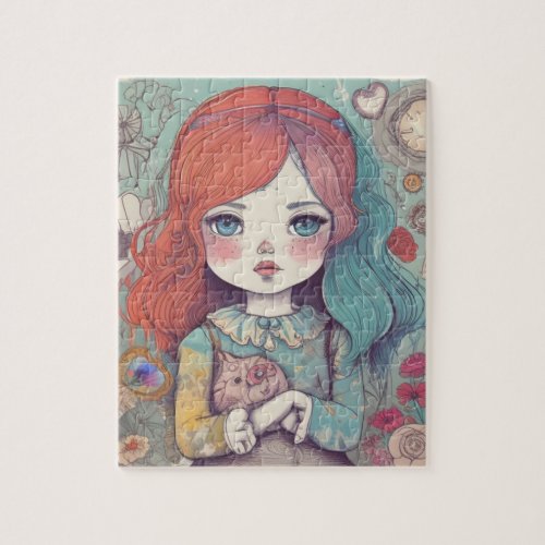 abstract little girl puzzle