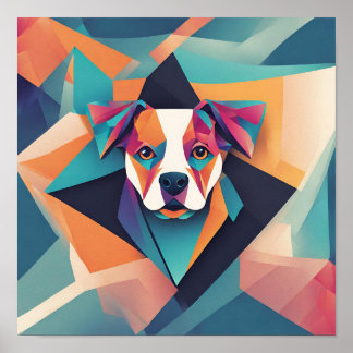 Abstract logo for a dog bandana business poster