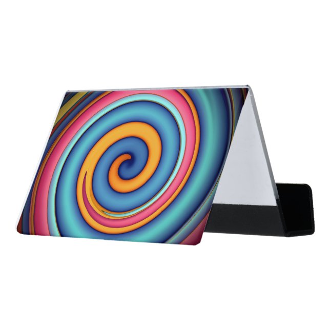 Abstract Lollipop  Desk Business Card Holder (Angled Back)