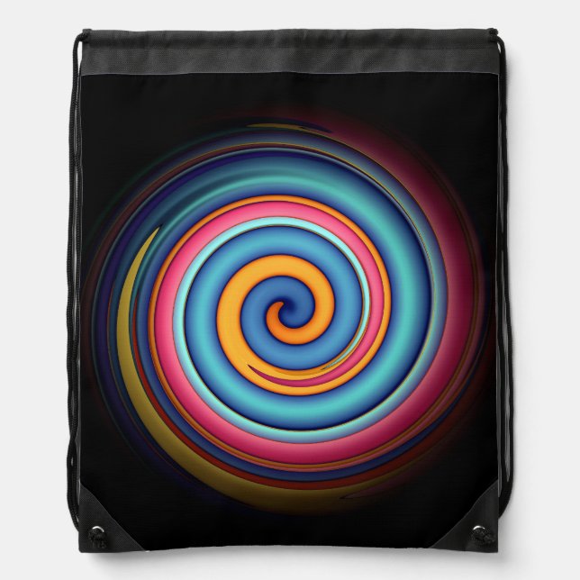 Abstract Lollipop  Drawstring Bag (Front)