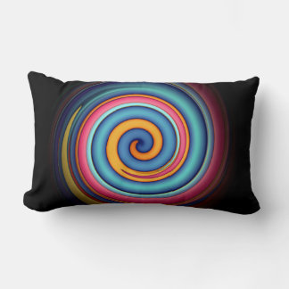 Abstract Lollipop Solid Black Side Lumbar Pillow