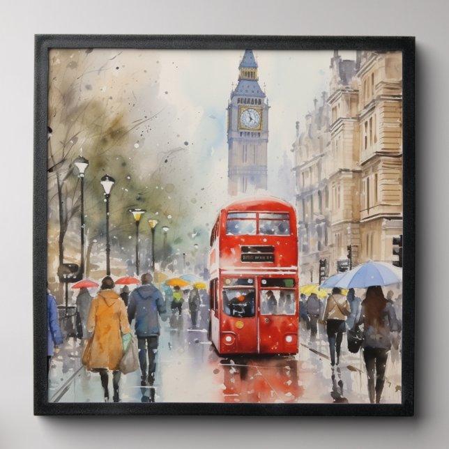 Abstract London Cityscape  Peel And Stick Photo Tile (Front Set)