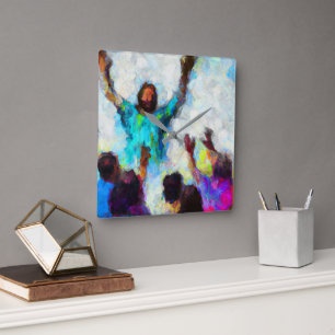 Abstract Lord We Need You Now More Than Ever Square Wall Clock