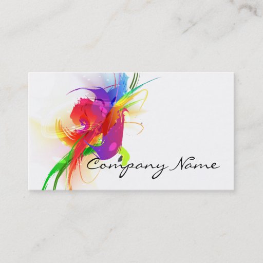 Customizable Abstract Lorikeet Paint Splatters Business Cards