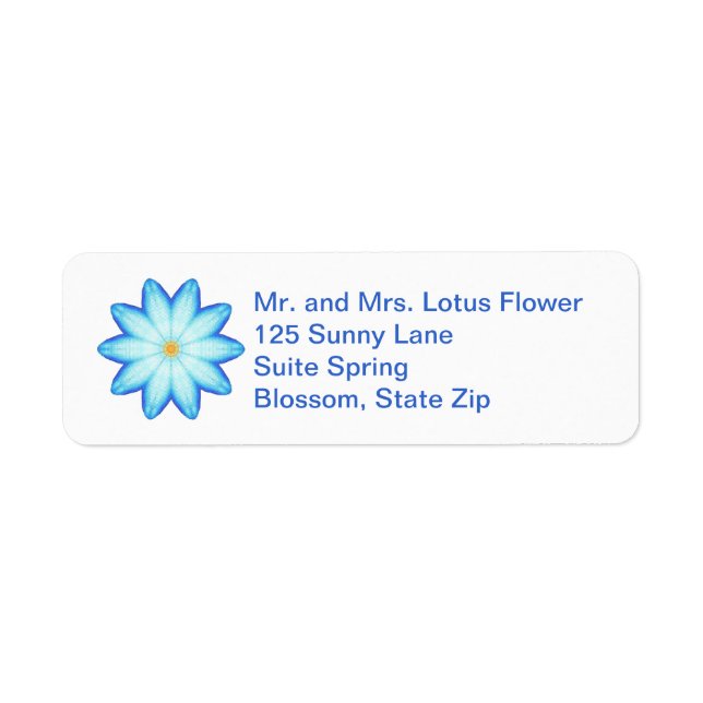 Abstract Lotus Flower Return Address Labels (Front)