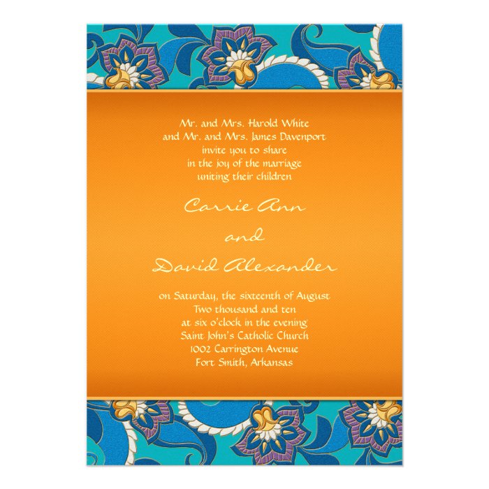 Abstract Lotus Flower Wedding Invitation