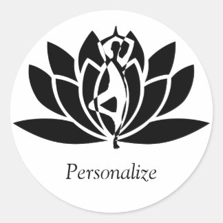 Abstract Lotus Flower Yoga Pose Personalize Classic Round Sticker