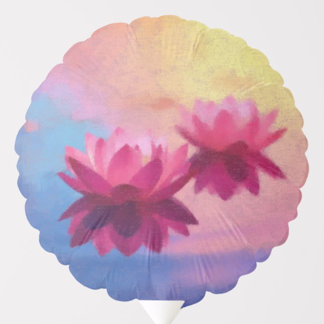 Abstract Lotus Flowers Balloon (Front)