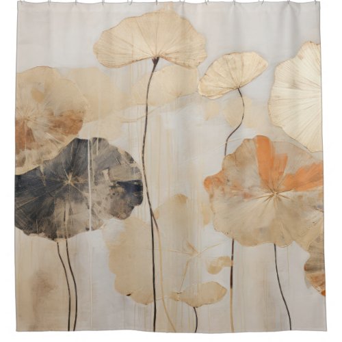Abstract Lotus Leaves  Shower Curtain