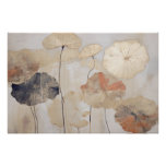 Abstract Lotus Leaves - Wabisabi Aesthetic  Poster
