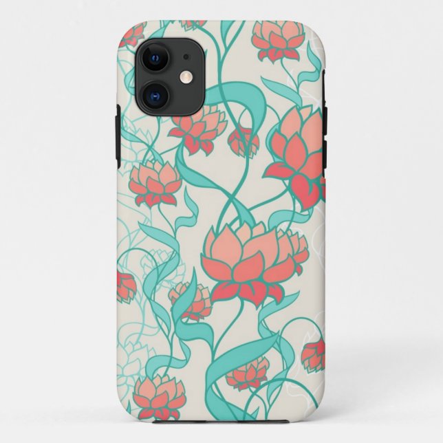 Abstract Lotus Pattern Case-Mate iPhone Case (Back)