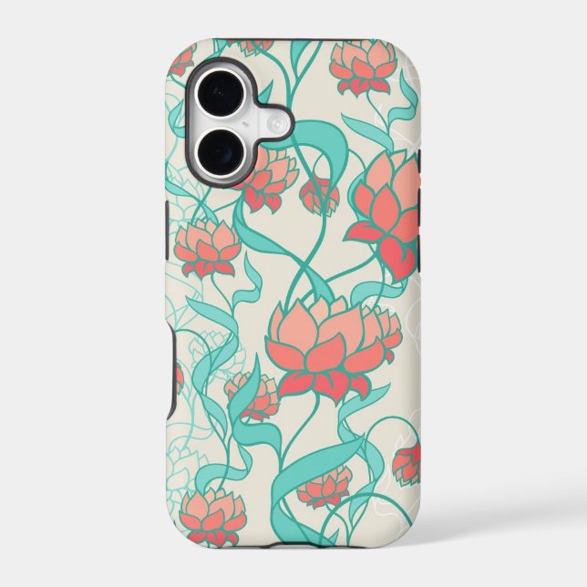 Abstract Lotus Pattern Iphone Case (Back)