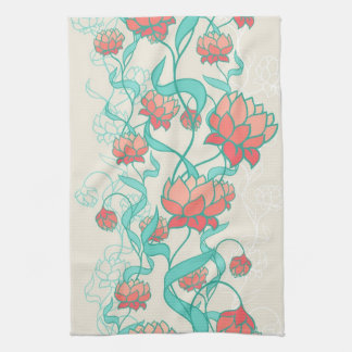 Abstract Lotus Pattern Kitchen Towel