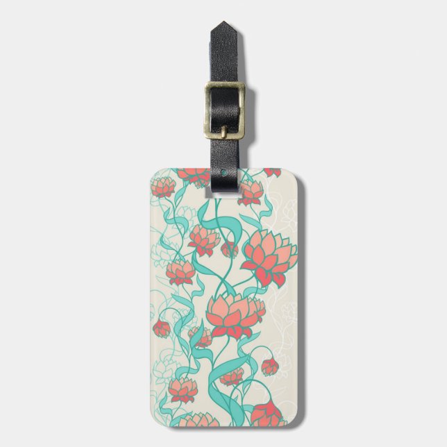 Abstract Lotus Pattern Luggage Tag (Front Vertical)