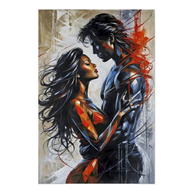 Abstract Love Duet Poster (Front)