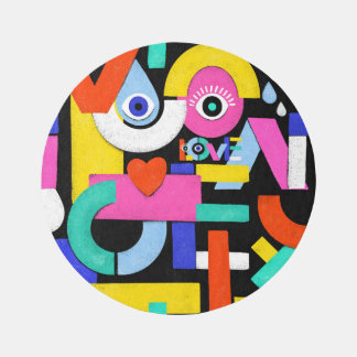 Abstract love, eyes: colorful pattern rug
