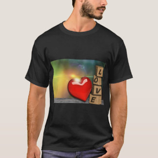 Abstract Love Heart Design T-Shirt