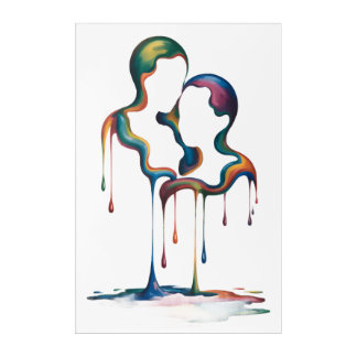 "Abstract Love Melting Colors" Acrylic Print