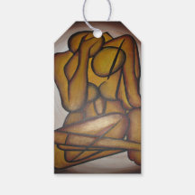 Abstract Lovers Contemporary Art In Ochre And Brow