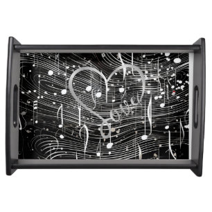  Abstract Loving Music Small Serving Tray