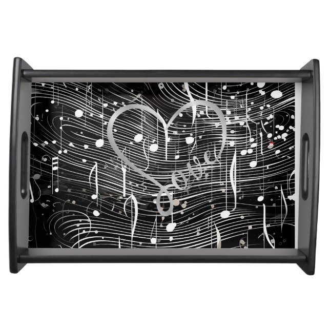  Abstract Loving Music Small Serving Tray (Front)
