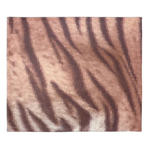 Abstract low poly animal tiger fur pattern Nature Duvet Cover