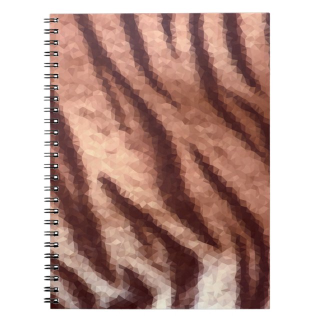 Abstract low poly animal tiger fur pattern. Nature Notebook (Front)