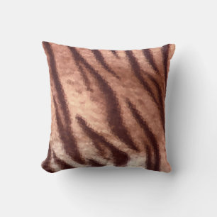 Abstract low poly animal tiger fur pattern. Nature Throw Pillow