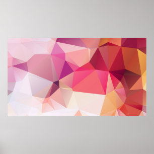 Abstract low poly background, geometry triangle, m poster