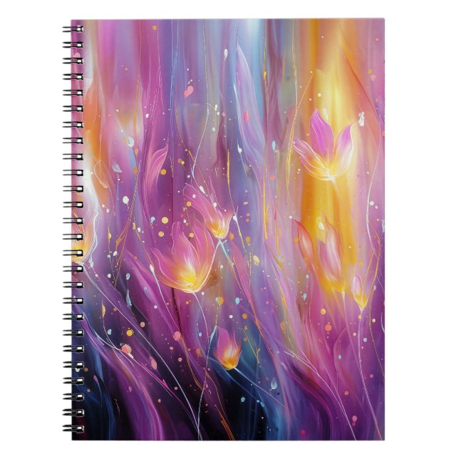 Abstract luminous floral explosion notebook (Front)