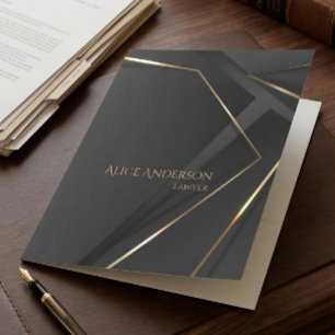 Abstract Luxury Black Gold Professional Office Pocket Folder