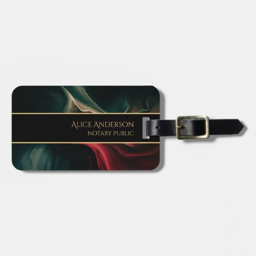 Abstract Luxury black green Professional Travel Luggage Tag